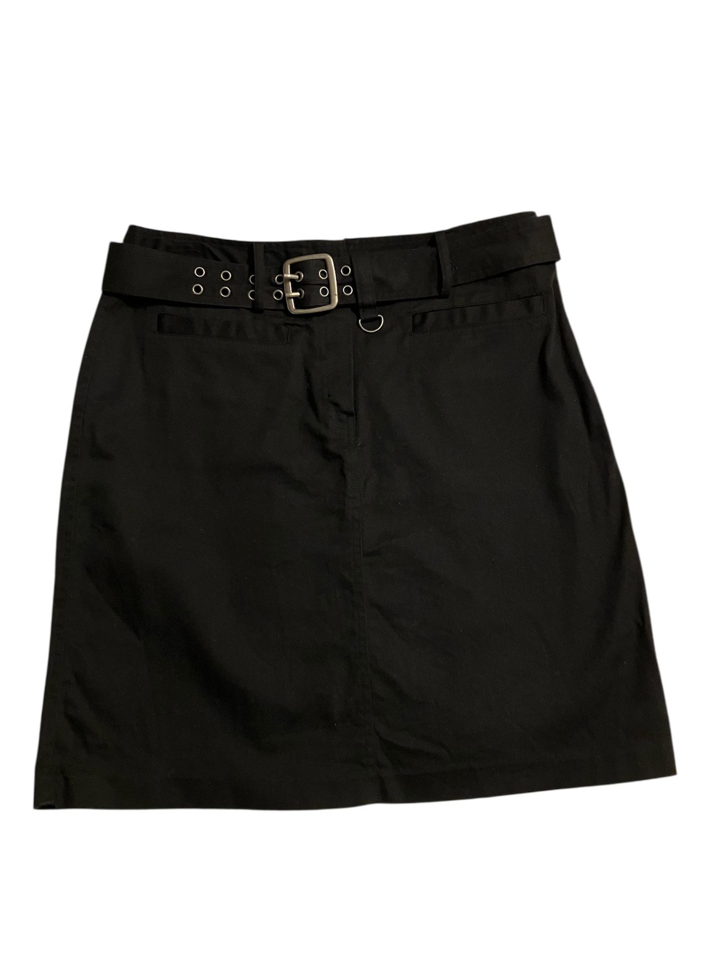 Larry Levine Black Belted Skirt