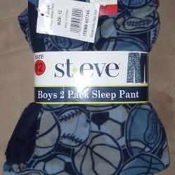 St. Eve Boys 2 Pack Sleep Pants/ Pajamas Size 12