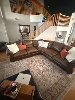 Large Spectra Home Leather Sectional