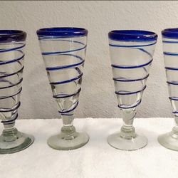MEXICAN HANDBLOWN SWIRL BEER STEINS COBALT SWIRL AND COBALT RIM SET OF 4 
$13
Pick up Mckinney