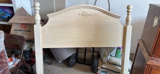 Full size ( double ) bed headboard - white wash oak