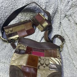 Authentic Vintage Coach Patchwork Trio
