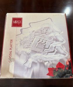 Mikasa Crystal Christmas Tree Platter