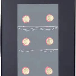 6 Bottle Wine Cooler Refrigerator, Compact Mini Wine Fridge with Digital Temperature Control Quiet Operation Thermoelectric Chiller, Freestanding Wine