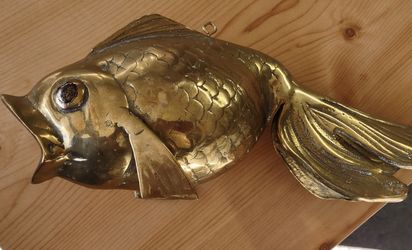 Brass Koi 13x5x3 Fish Decor