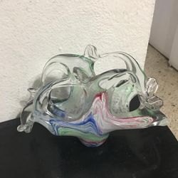 CESTA ANTIGUA DE CRISTAL MURANO 