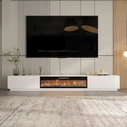 White Fireplace TV Stand