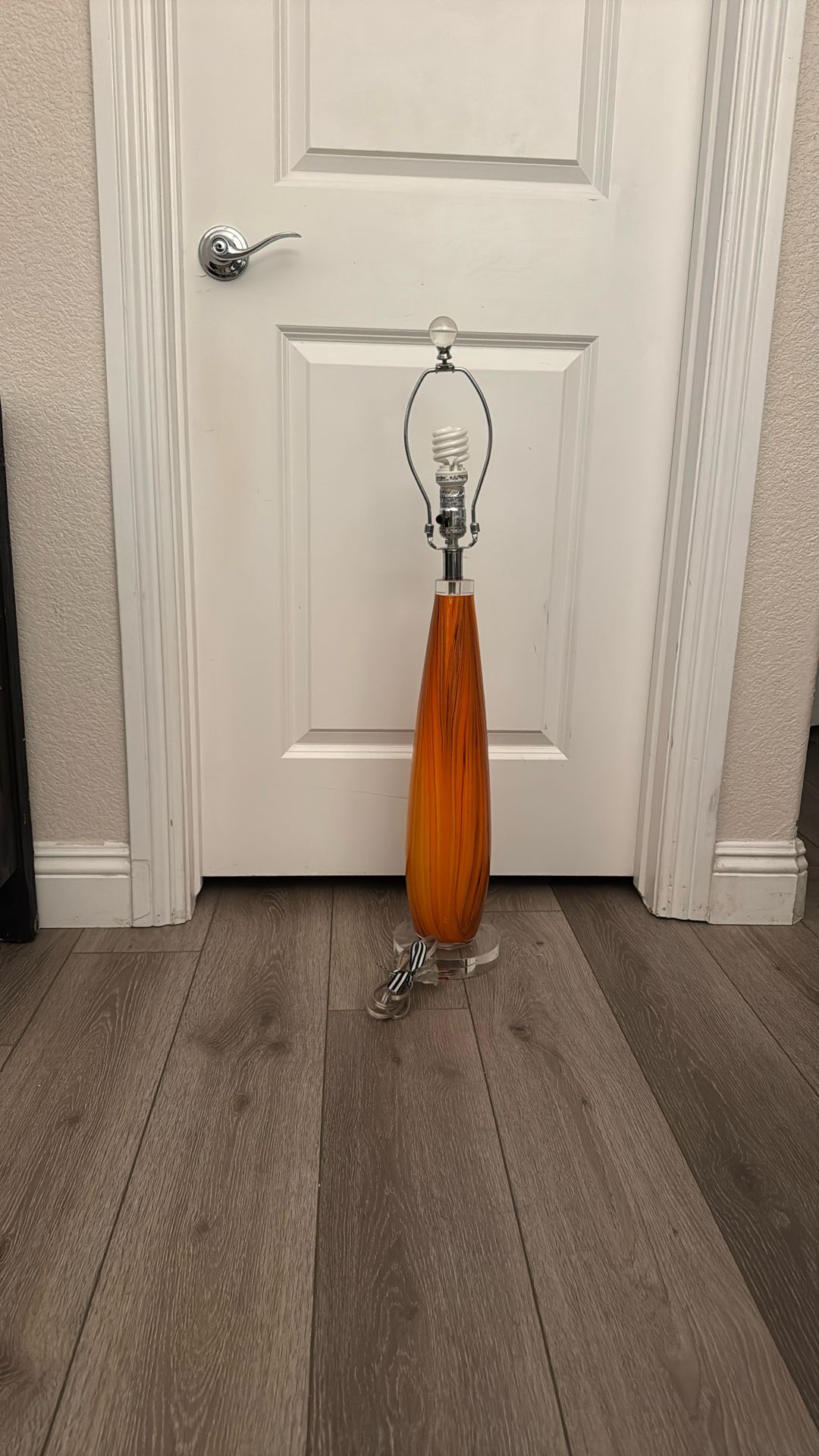 Vibrant Orange Ceramic Accent Vase Decor