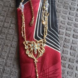 Avon costume jewelry. Specifically, this is the "Papillon" (Butterfly) Necklace, which was part of a collection released in the mid-to-late 1970s 