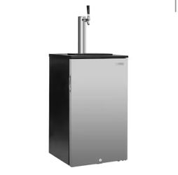 Vissani Single Tap 18 in.1/6 Barrel Beer Keg Dispenser with Electronic Control in Stainless Steel @832
