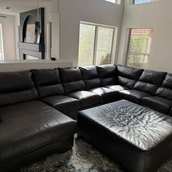 Brown Leather Sectional