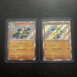 Lucario & Riolu (Pokemon Paldean Fates)