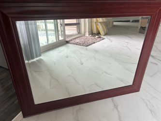 Wood framed mirror