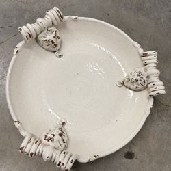 Handmade clay water bowl, made in Italy.