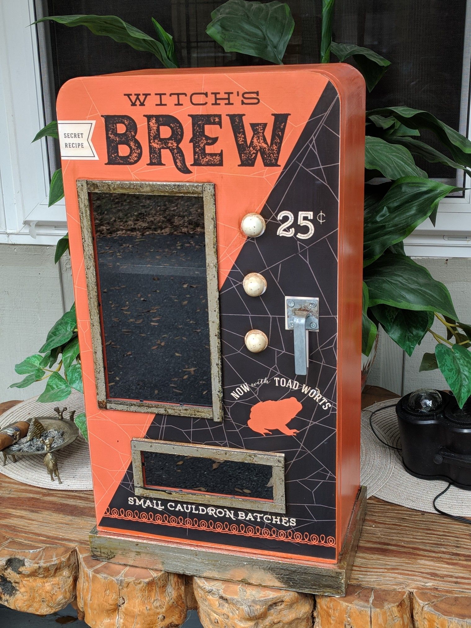 Unique "Witch's Brew" Vending Machine Style Wood Shelf Cabinet