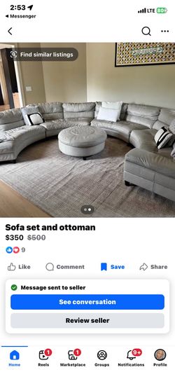 Huge leather sectional