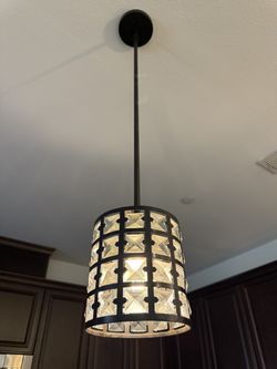 Crystal Pendant Light Fixture 2-Pack