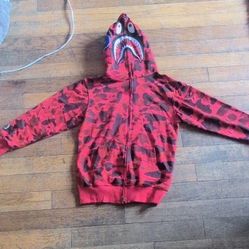Red Camo BAPE Zip-up Hoodie