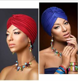 Stretchy Beanie Turban Cap Twisted Head Wraps.
