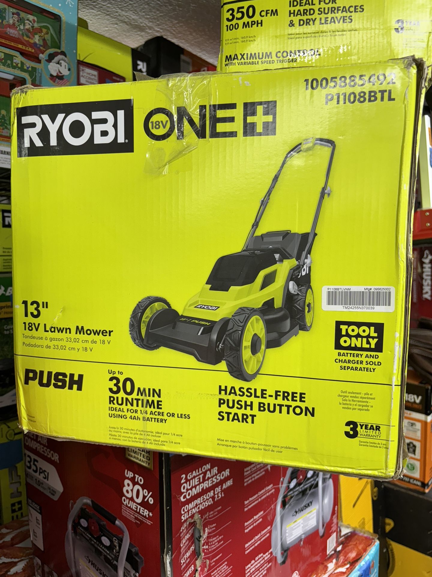 18V 13 in. Cordless Battery Walk Behind Push Lawn Mower (Tool Only)