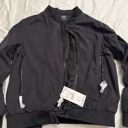 Zara Black Bomber Style Jacket XXL