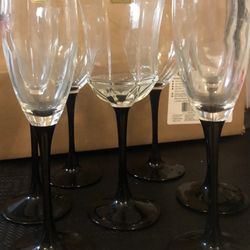 LNC Black Stem WINE/MIMOSA/Champagne Glasses