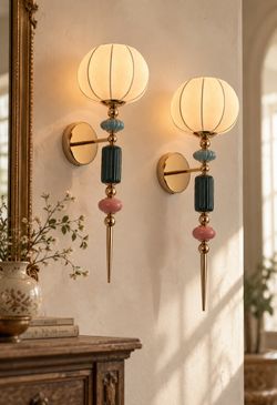 Silk white shade modern wall scone wall light fixtures