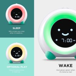 LittleHippo Mella: All-in-One Kids Trainer, Alarm Clock, Night Light & Sleep Sounds Machine. Encourage Sleep Training with Toddler Alarm Clock, Timer 