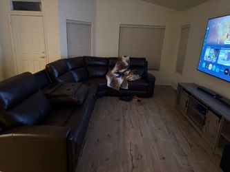 Brown Leather Sectional