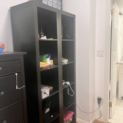 Black Double Shelf Unit – Great for Storage & Display