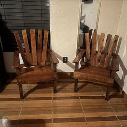Mesquite Hacienda Wooden Solid Chairs. 