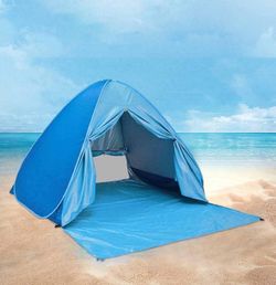 Beach Tent Sun Shelter, Integrated Polyester Fabric Pop Up Sunscreen Waterproof Camping Sun Shelters
