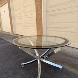 Round Glass Coffee Table 