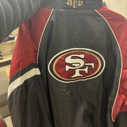 NFL REVERSIBLE FLEECE LINED WIND BREAKER 49ers Size XL
