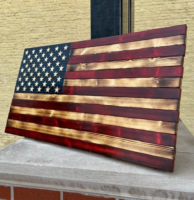 Wooden American Flag New !