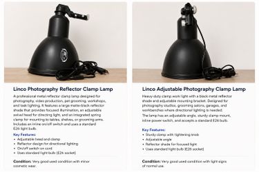 Photography lamps