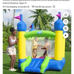 H2OGO! Castletopia Bounce House with Extra-Wide Slide and Blower, Indoor/Outdoor, Ages 3+