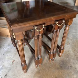 Italian Nesting Table with 2 Tray Tables 