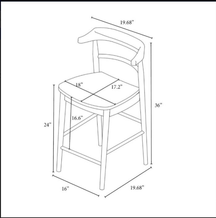 Kaysville 24 Counter Height Barstool Curved Back Wood (Natural Color) by Threshold w/ Studio McGee