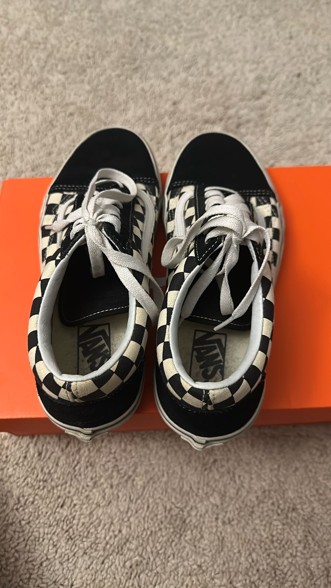 Checker Vans Black And White