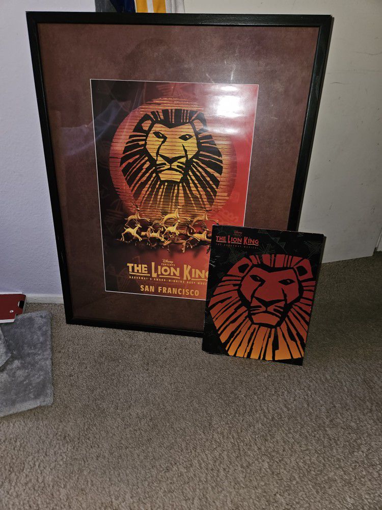 Lion King Professionally Framed Poster And Program