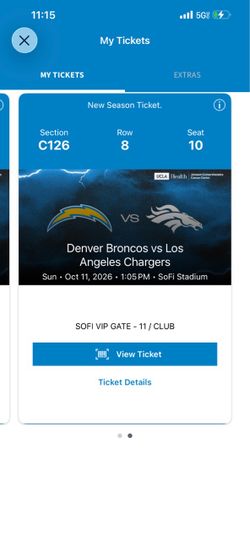 Charger broncos club seats
