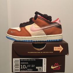 Nike SB Dunk Social Status Free Lunch Chocolate Milk Toddler size 10c Brand new and unworn  $175 picked up