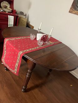 Wood dining table and chairs
