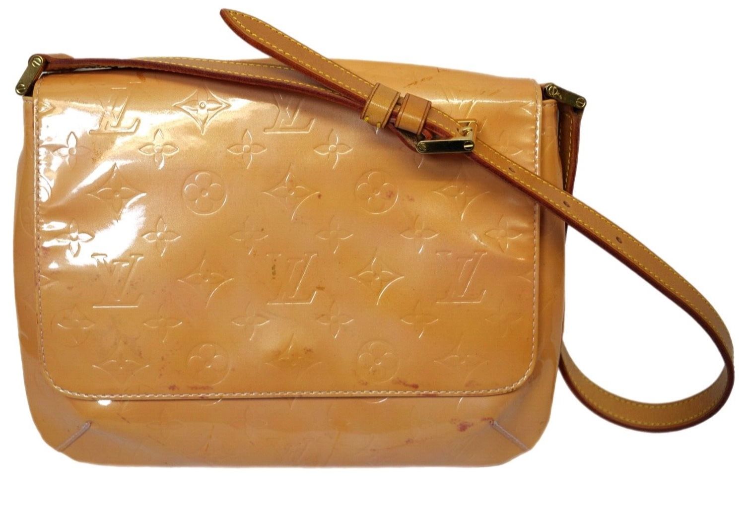 Louis Vuitton Thompson Street Vernis Patent Leather Orange Shoulder Women's Bag