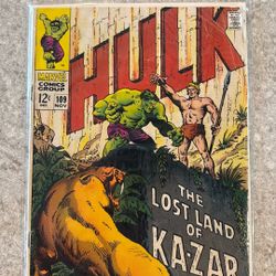INCREDIBLE HULK Lost Land Of Ka-Zar #109 Marvel Comic Nov 1968