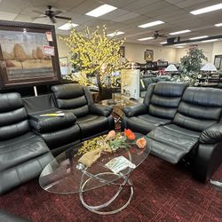 2Pc Recliner Sofa/ Loveseat (With Cup Holder)