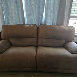 Power Recliner Leather Sofa