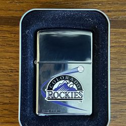 Collectors Zippo Colorado Rockies MLB Lighter Tin Box 1998 Major League