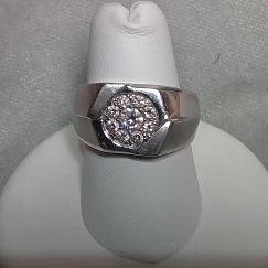 Silver Diamonds Pinky Ring